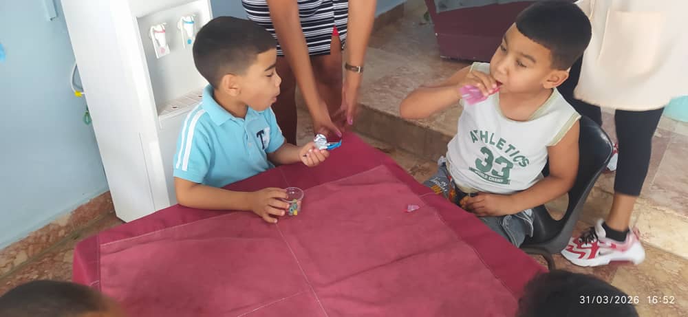 Children eating candy