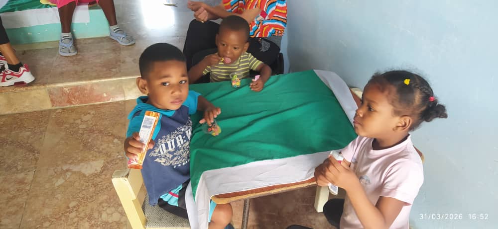 Children eating candy