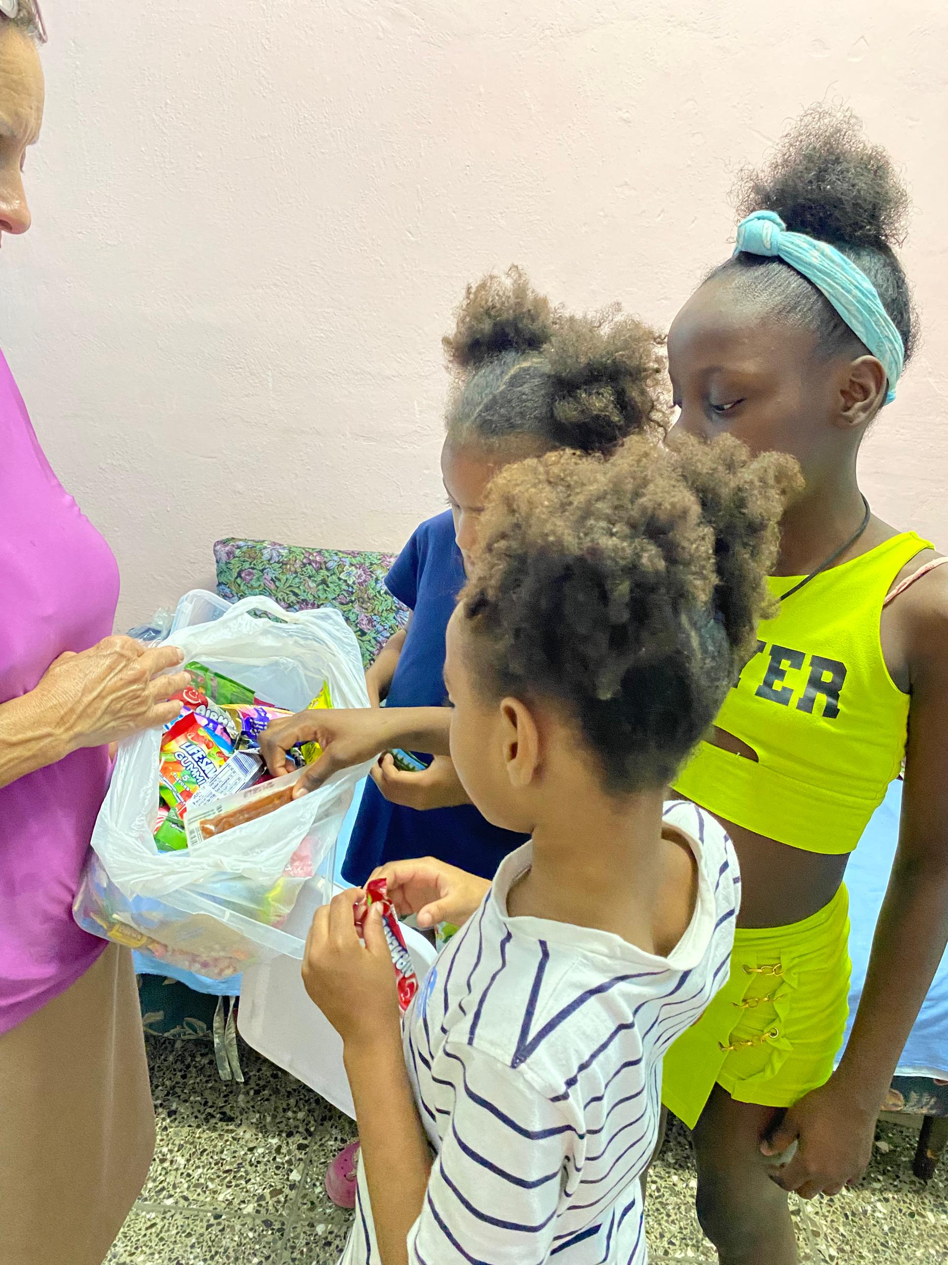 Children getting candy