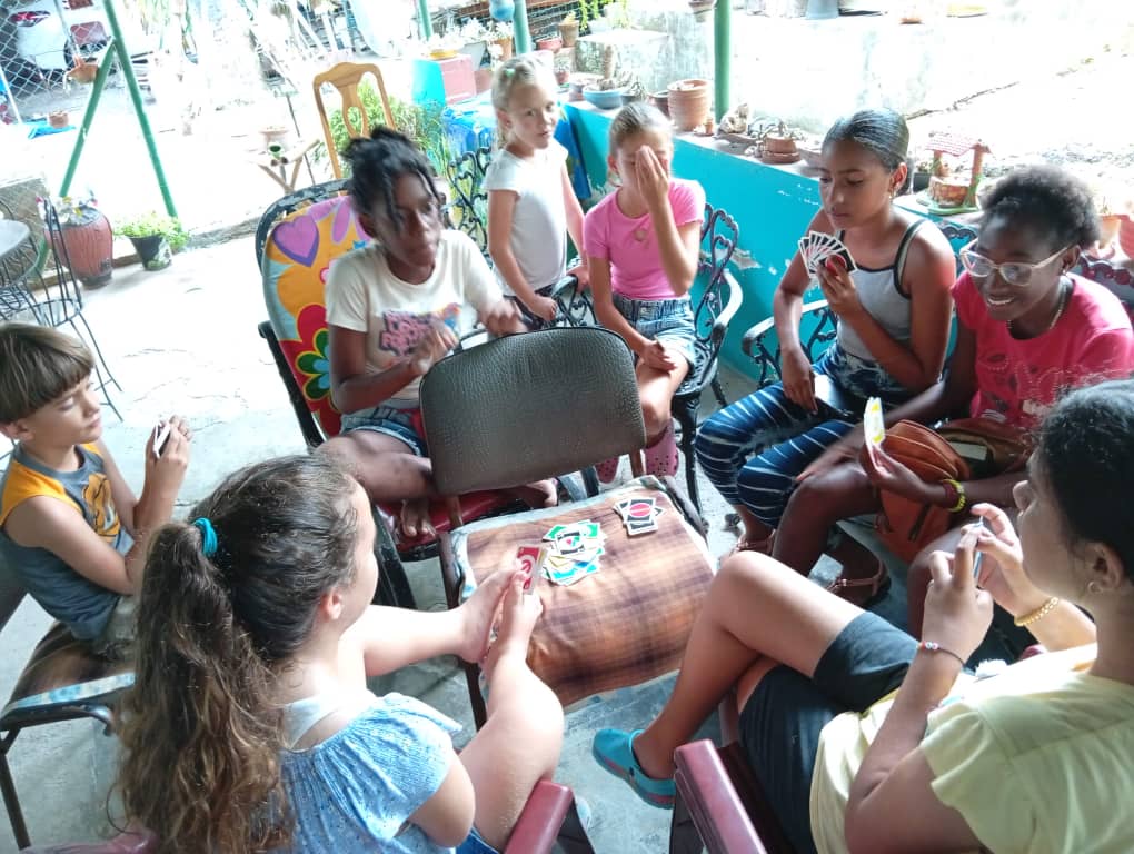 Children playing cards