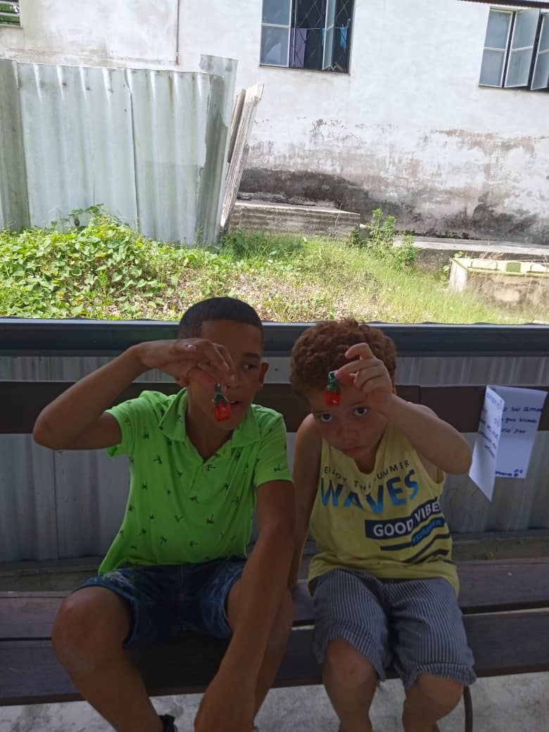 Two children on bench
